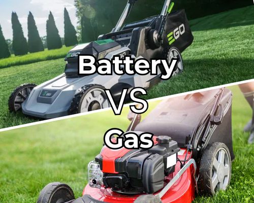 battery and gas lawn mowers