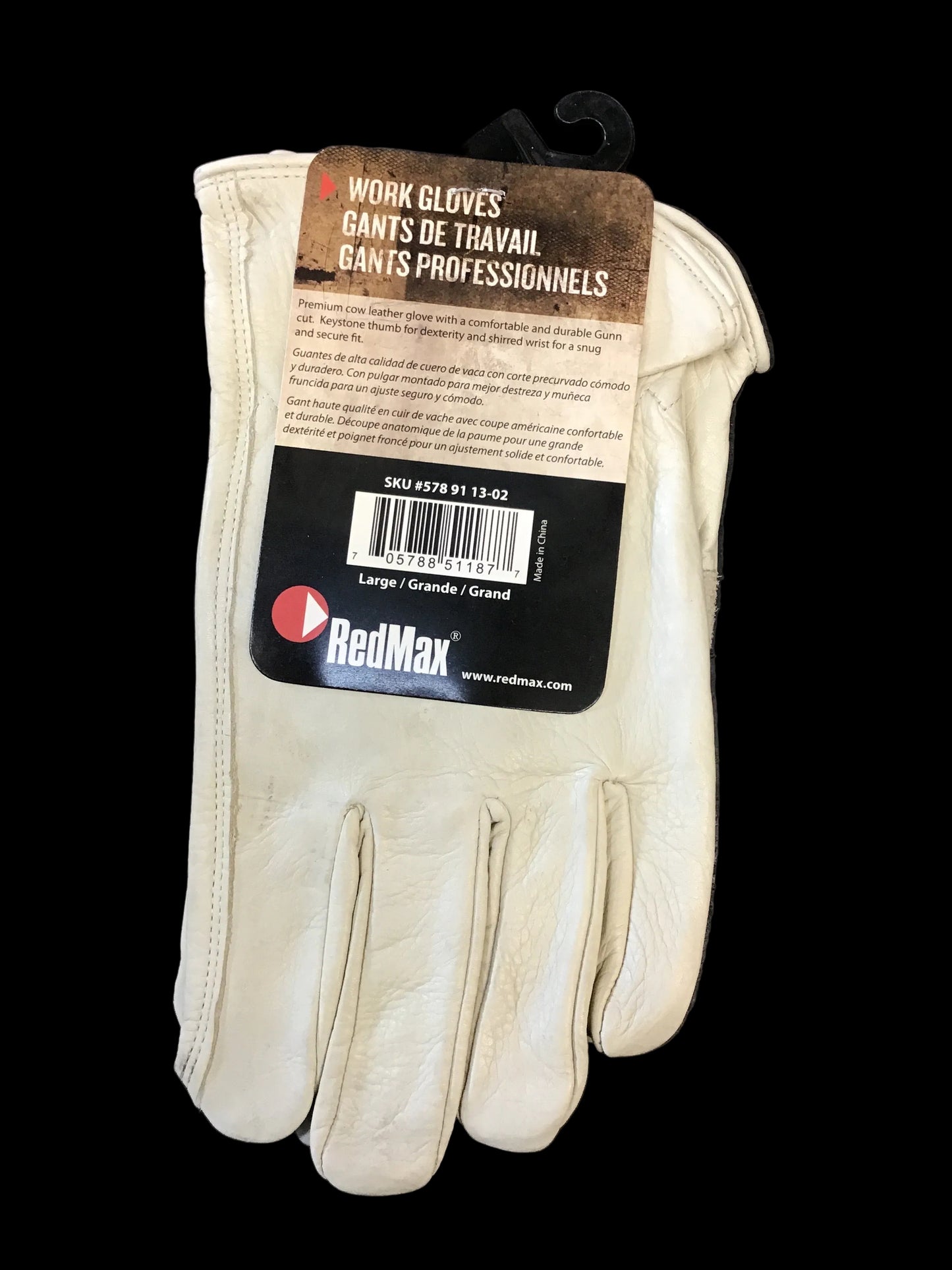 RedMax Leather Work Gloves 578911302 | Large | New