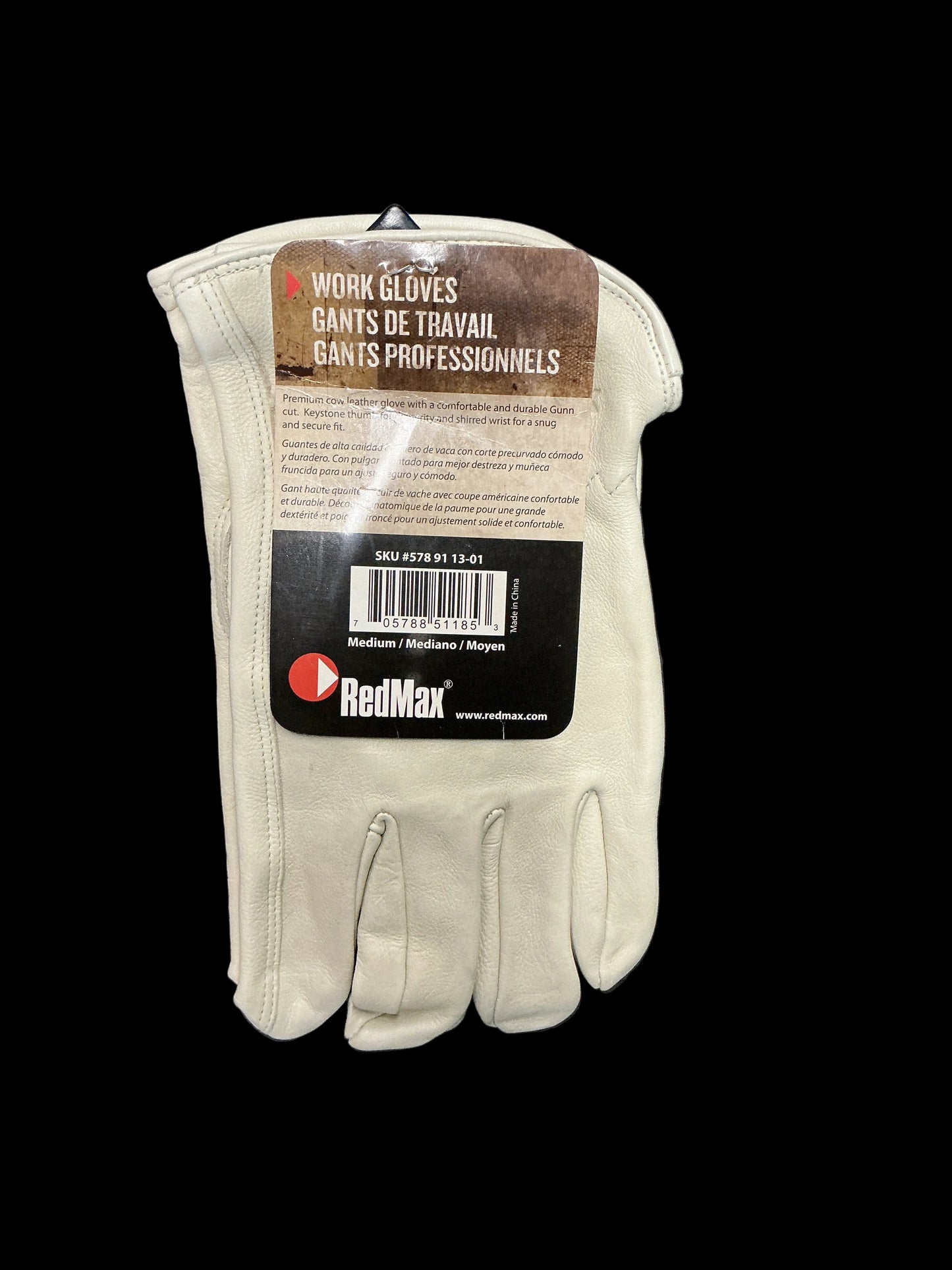 RedMax Leather Work Gloves 578911301 | Medium | New