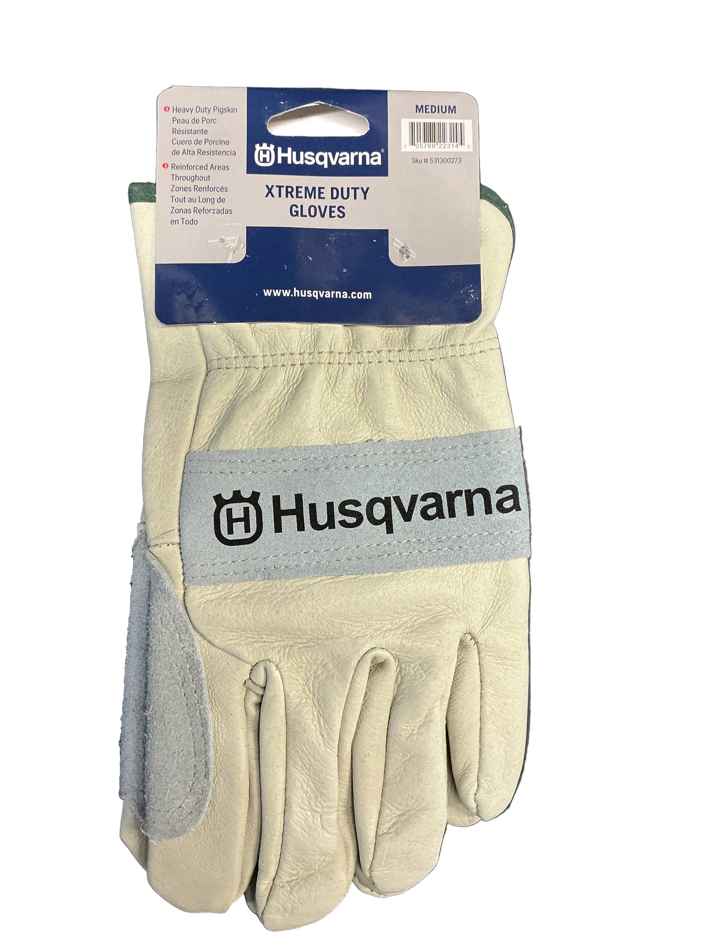 Husqvarna Xtreme Duty Work Gloves 531300273 | Medium | Pig Skin | New