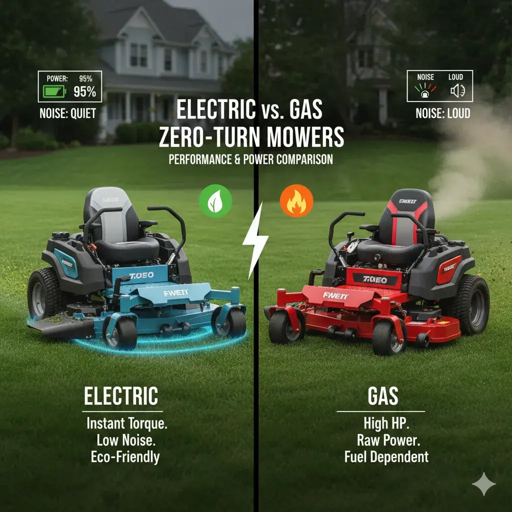Electric vs. Gas Zero-Turn Mowers — Performance and Power Comparison