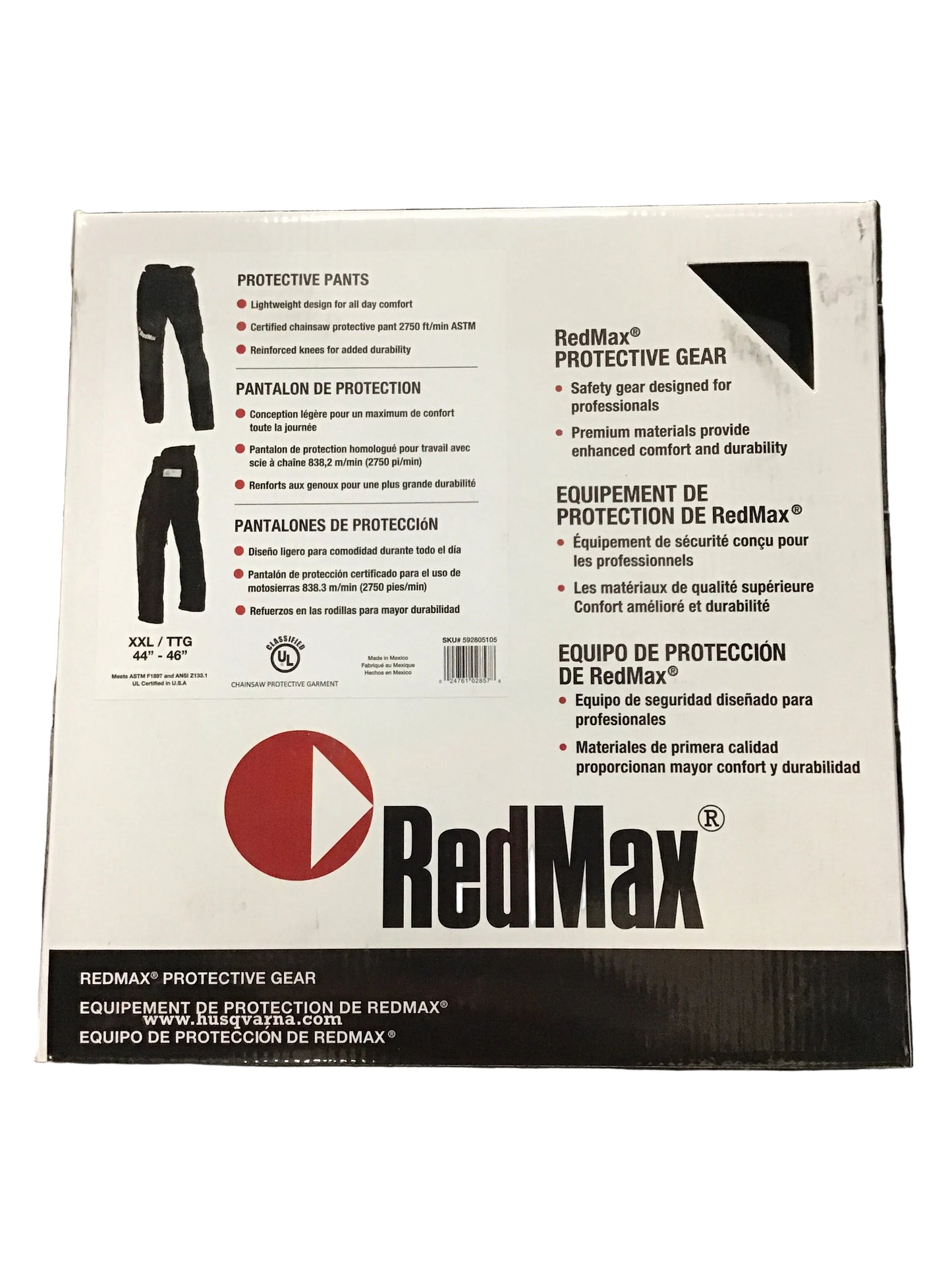 RedMax Chainsaw Protective Pants 592805105 | XXL 44-46 x 32 | New