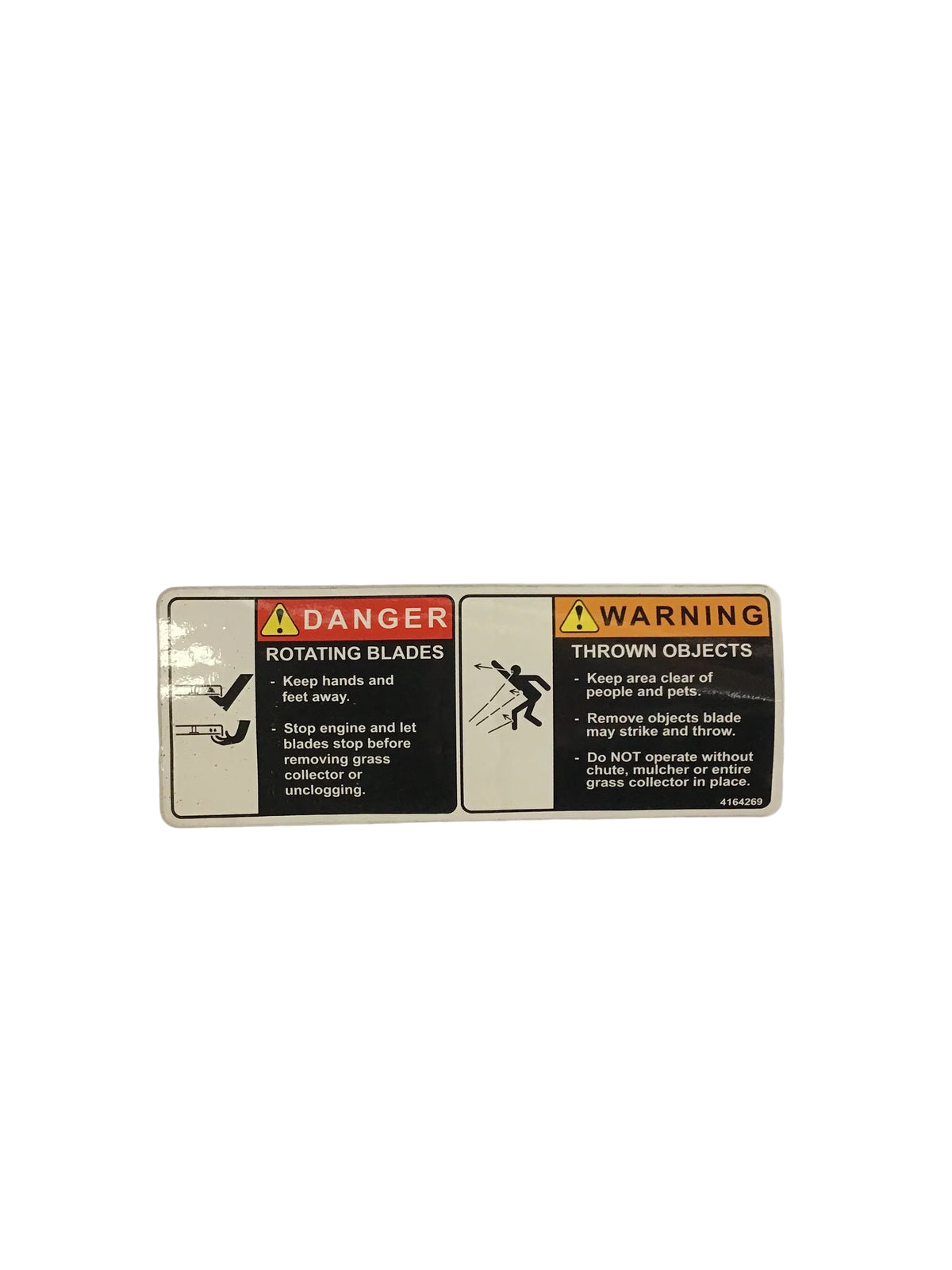 Little Wonder OEM Label Warning Thrown Objects 4164269 | New