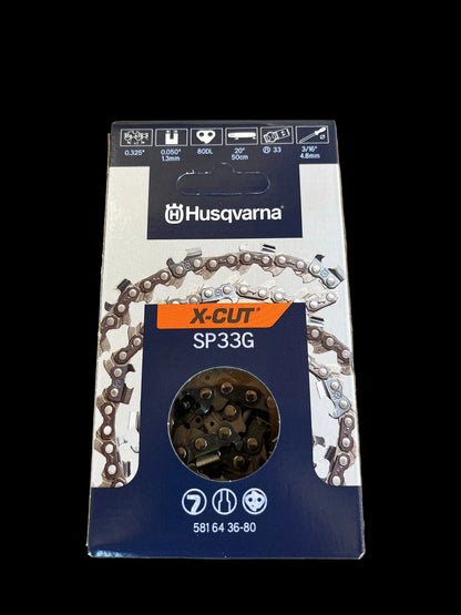 Husqvarna X-Cut SP33G 20" Chain 581643680 | .325" .050" 80DL | New